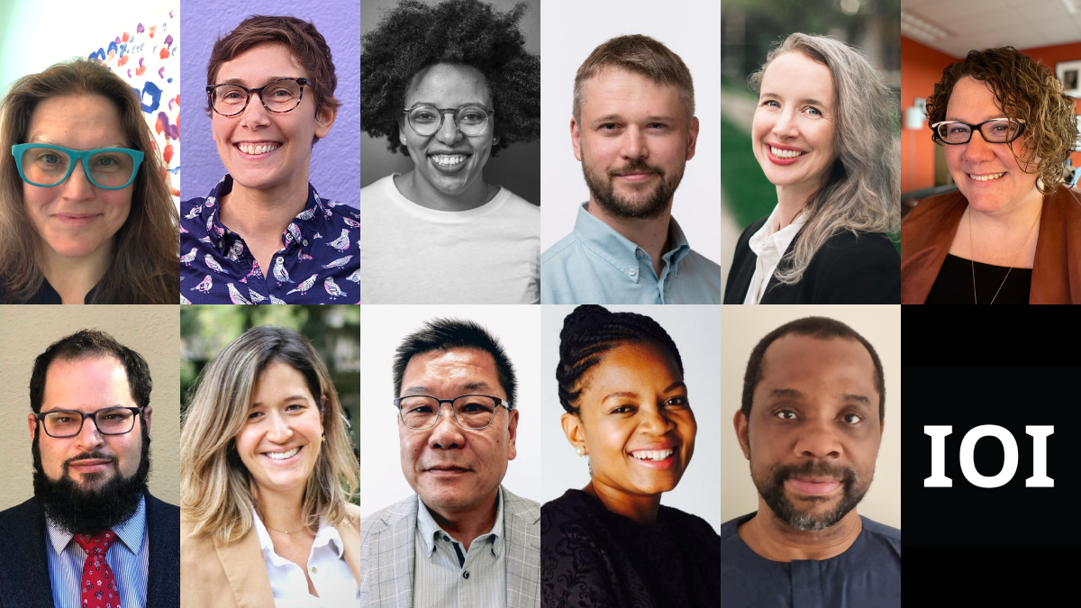 A collage of headshots of IOI's Steering Committee members with the IOI logo.