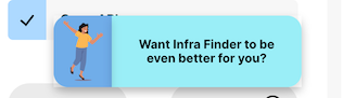 Infra Finder pop-up survey image